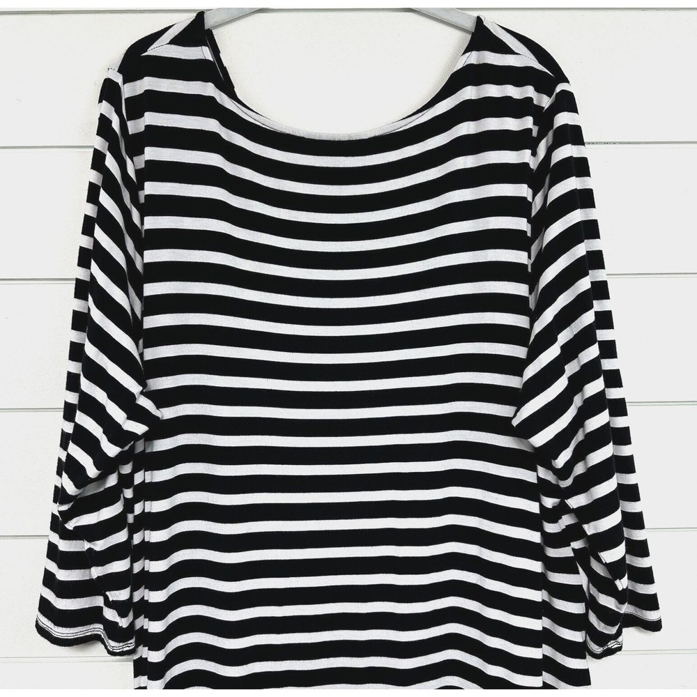Lane Bryant Striped Side-Knot Midi Dress Womens 22/24 V-Neck Stretch 3/4 Sleeve - Picture 7 of 14